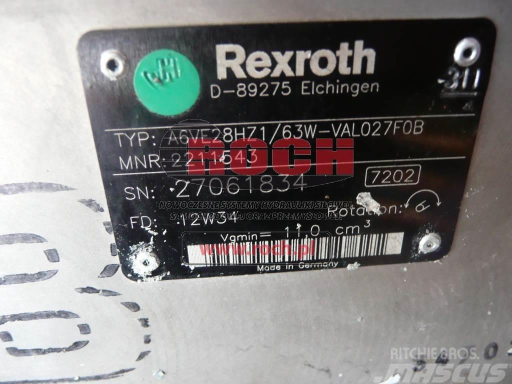 Rexroth A6VE28HZ1/63W-VAL027F0B 2211543 Motoare