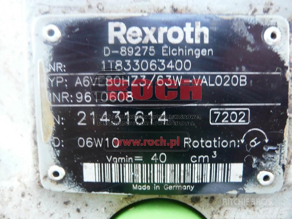 Rexroth A6VE80HZ3/63W-VAL020B 9610608 1T833063400 Motoare