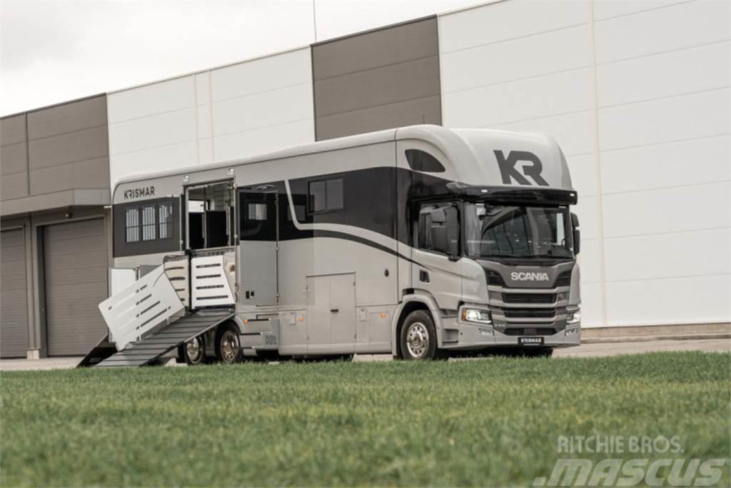 Scania P410 6x2*4 KRISMAR 6 hästar Camioane transport animale