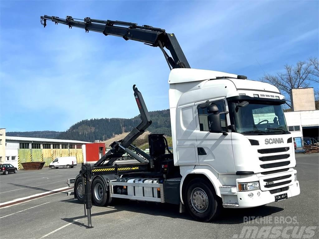 Scania G490, 10/2015, 6x2, Crane hook lift, Hiab 244 - 5  Camion cu carlig de ridicare