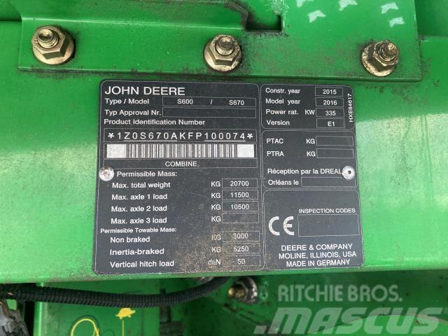 John Deere S670I Combine de secerat