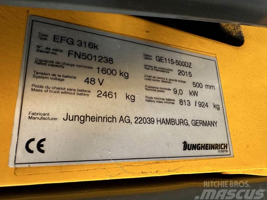Jungheinrich EFG 316k - TRIPLEX 5 m Stivuitor electric