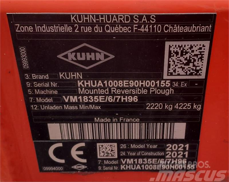 Kuhn Varimaster 183 NSH 6 furet m/Thorsen GPS Pluguri reversibile
